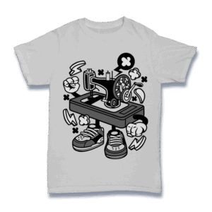 Cartoon Sewing Machine Character Shirt Mockup