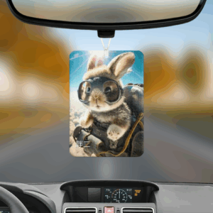 Cute Bunny Pilot Car Air Freshener Mockup