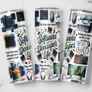 Software Developer Life Tumbler Mockup