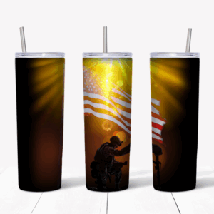 Patriotic Soldier Tumbler Mockup