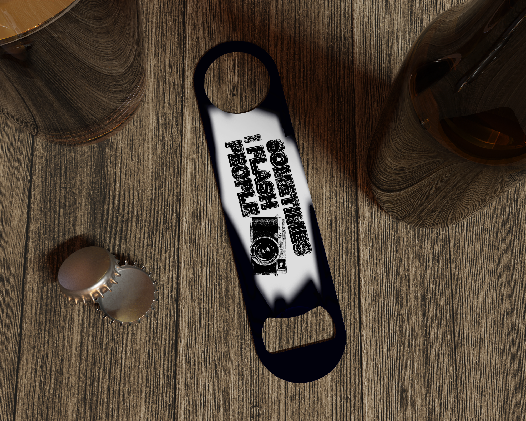 Sometimes I Flash People Bottle Opener Mockup