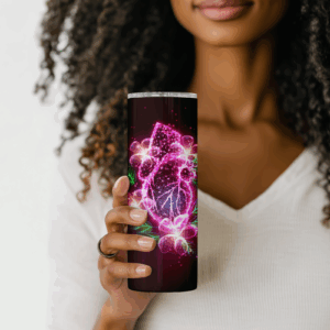 Starry Floral Anatomic Heart Tumbler Mockup