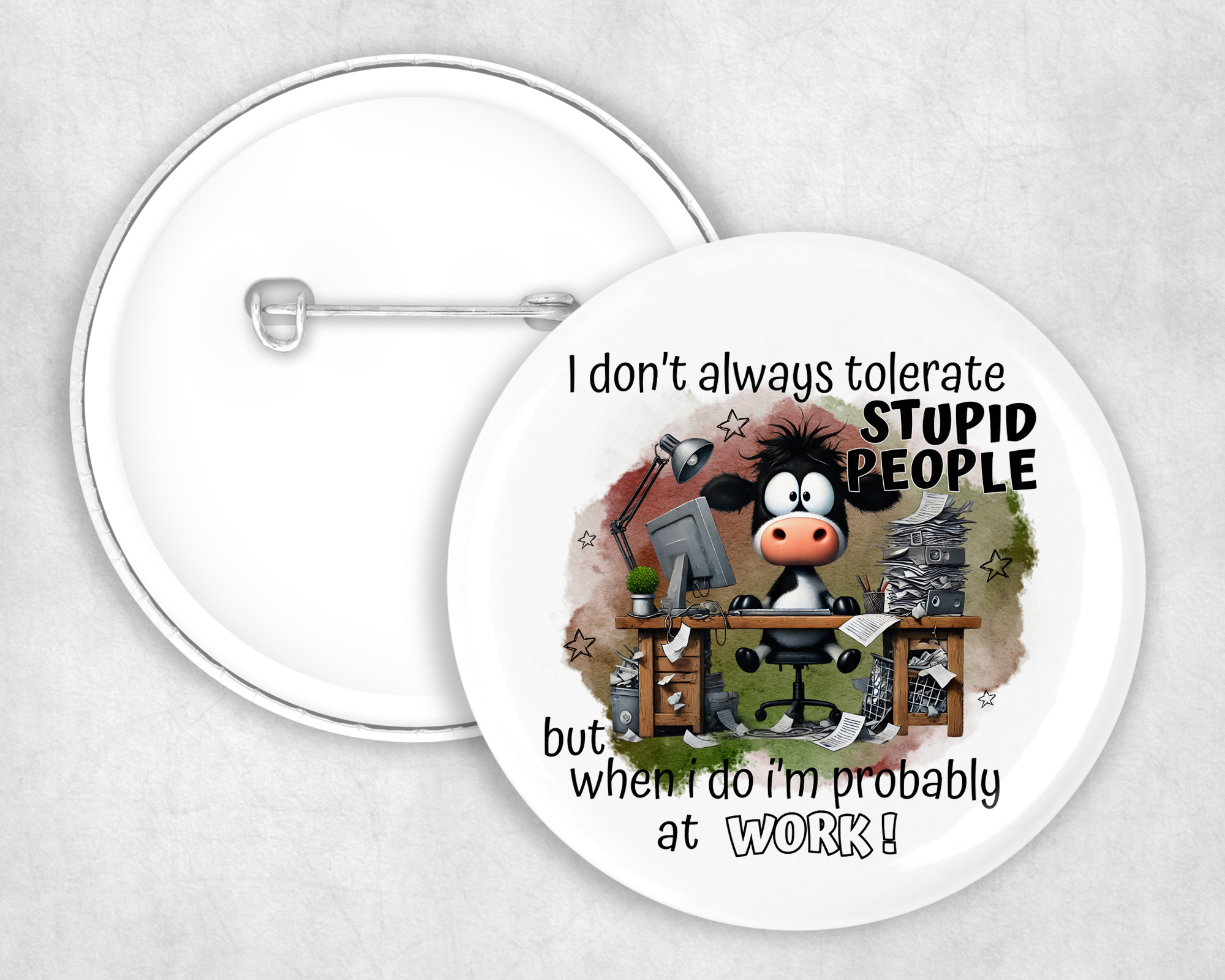Stupid People At Work Button Mockup