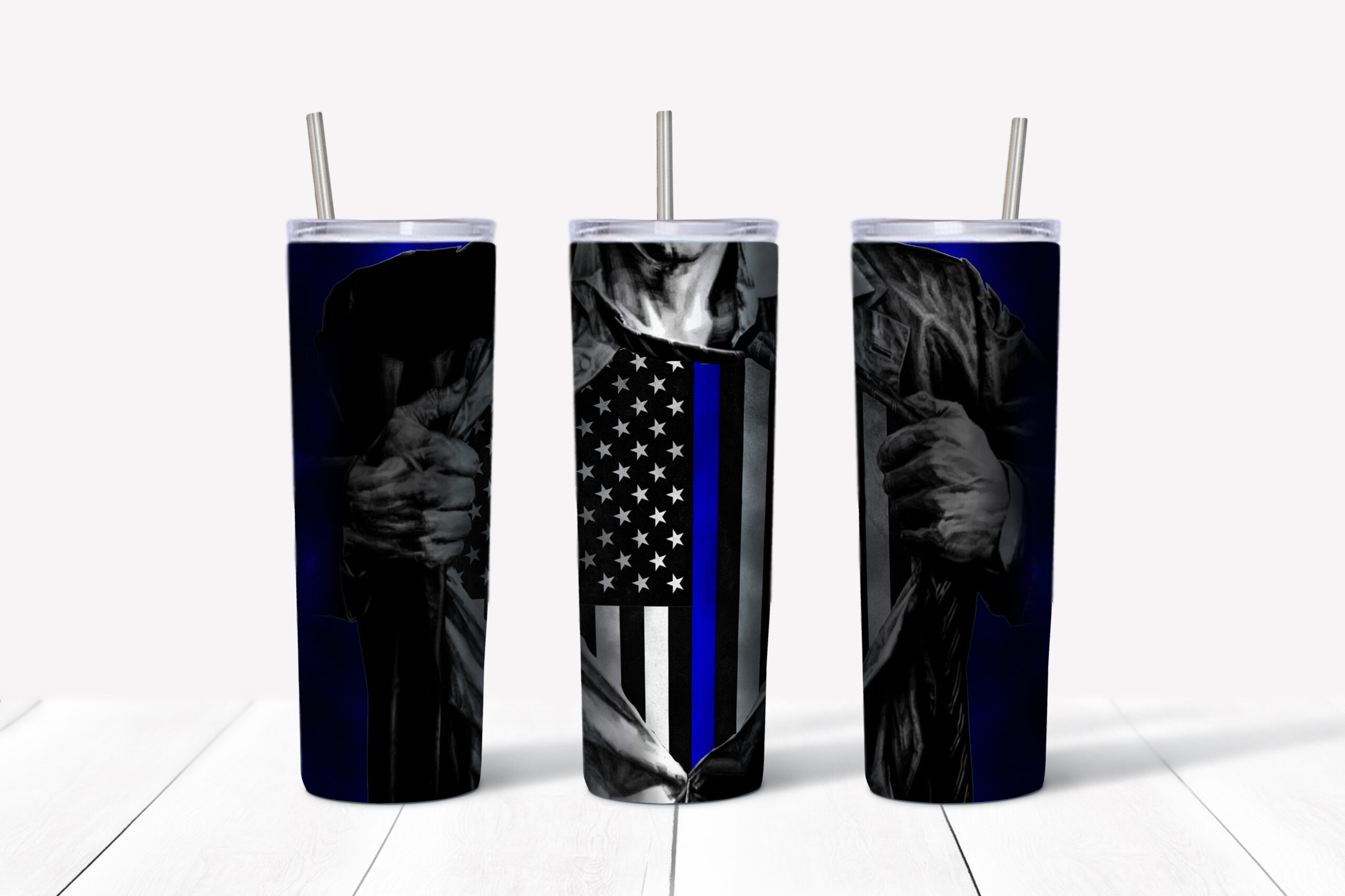 Thin Blue Line Tumbler Mockup