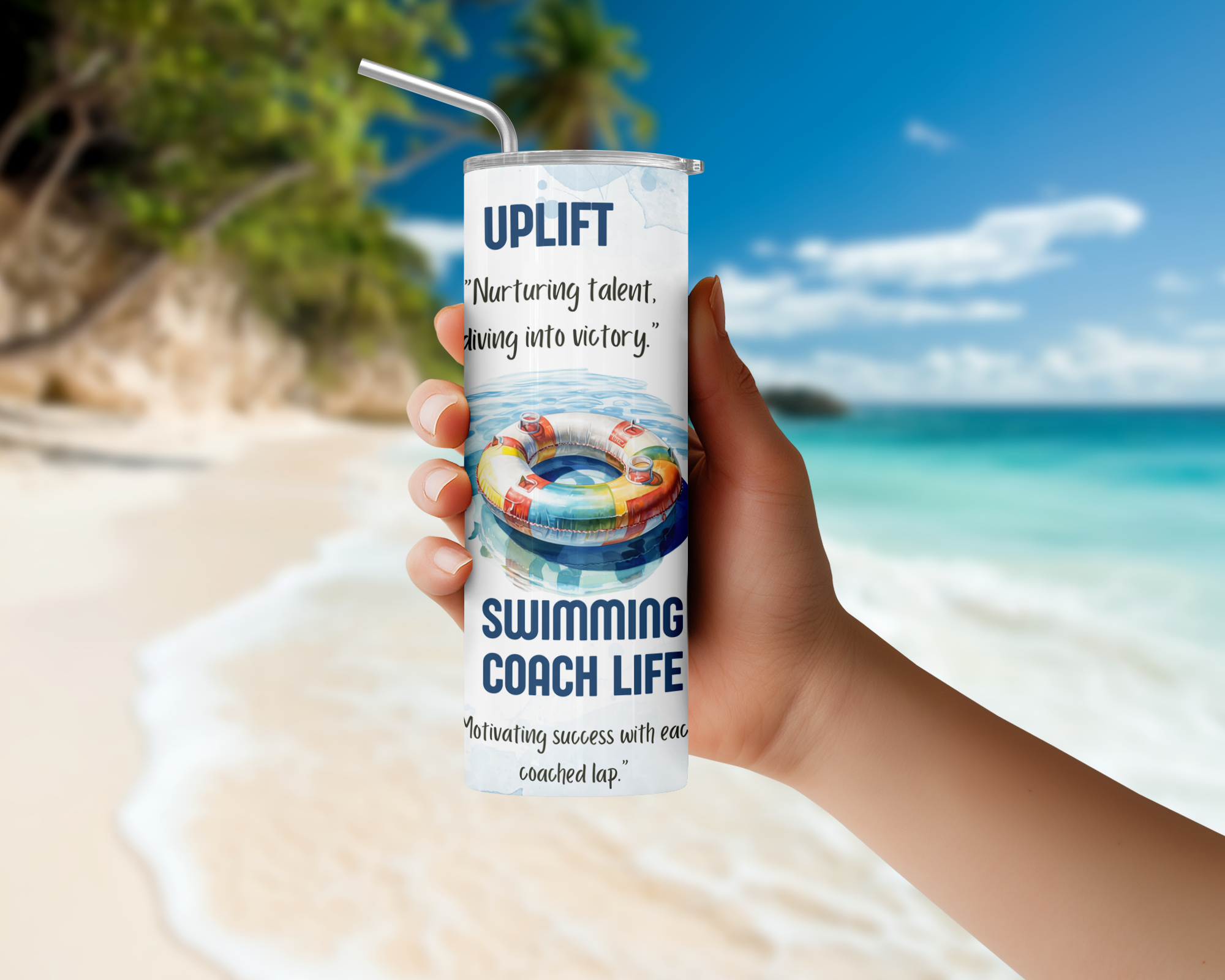 Swimming Coach Tumbler Mockup
