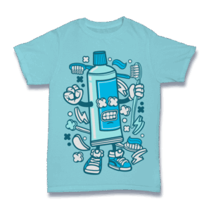 Cartoon Toothpaste Tube Character Shirt Mockup