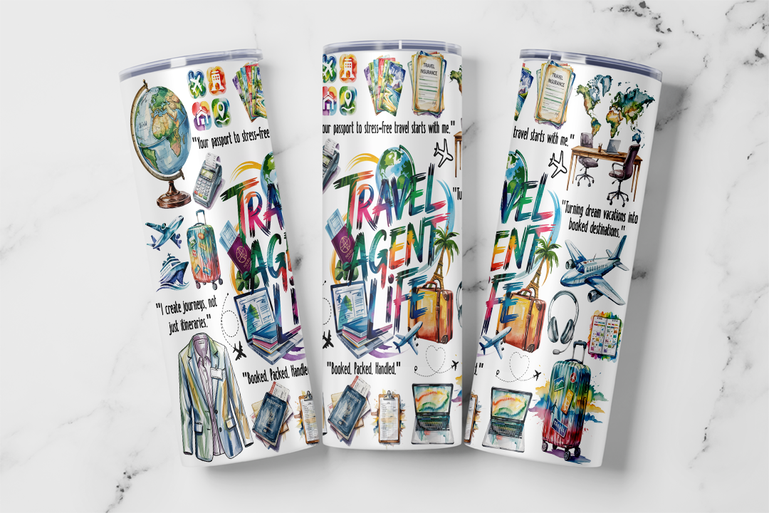 Travel Agent Life Tumbler Mockup