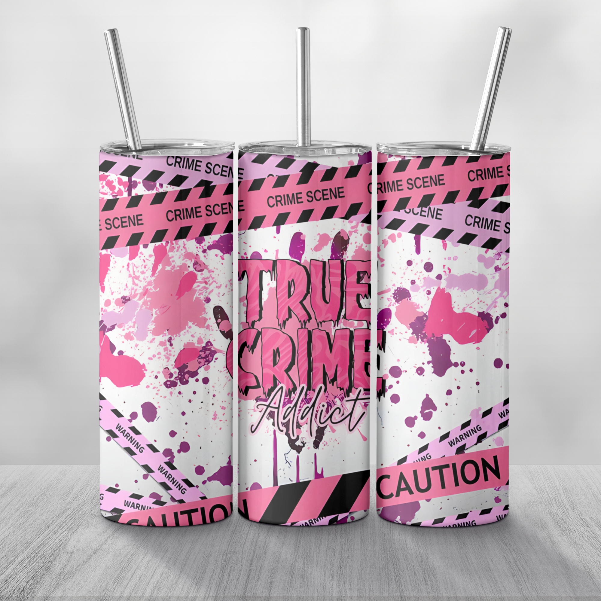 True Crime Addict Tumbler Mockup