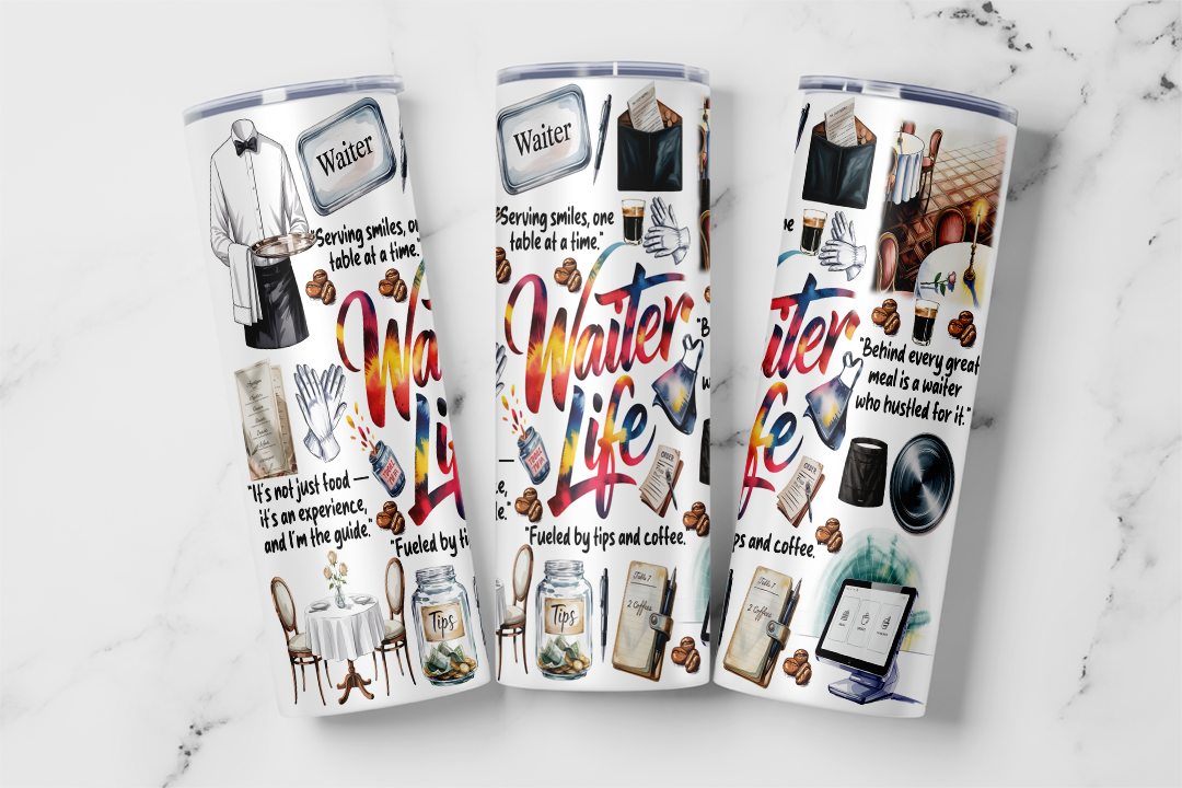 Waiter Life Tumbler Mockup