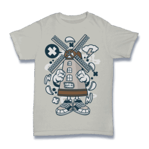 Cartoon Windmill Character Shirt Mockup