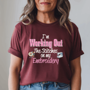 I'm working out the stitches Shirt Mockup