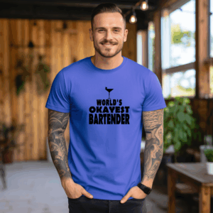 World's Okayest Bartender Shirt Mockup