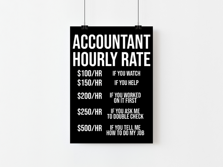 Accountant Hourly Rate Art Print Mockup