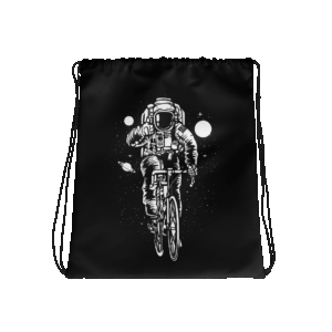 Astronaut Cycling Drawstring Bag Mockup