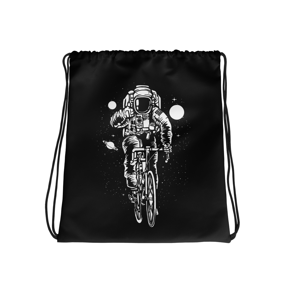 Astronaut Cycling Drawstring Bag Mockup