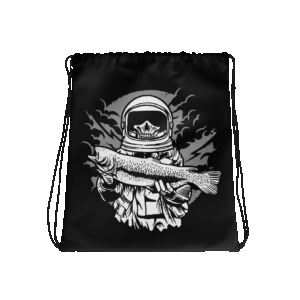 Astronaut Fishing Drawstring Bag Mockup