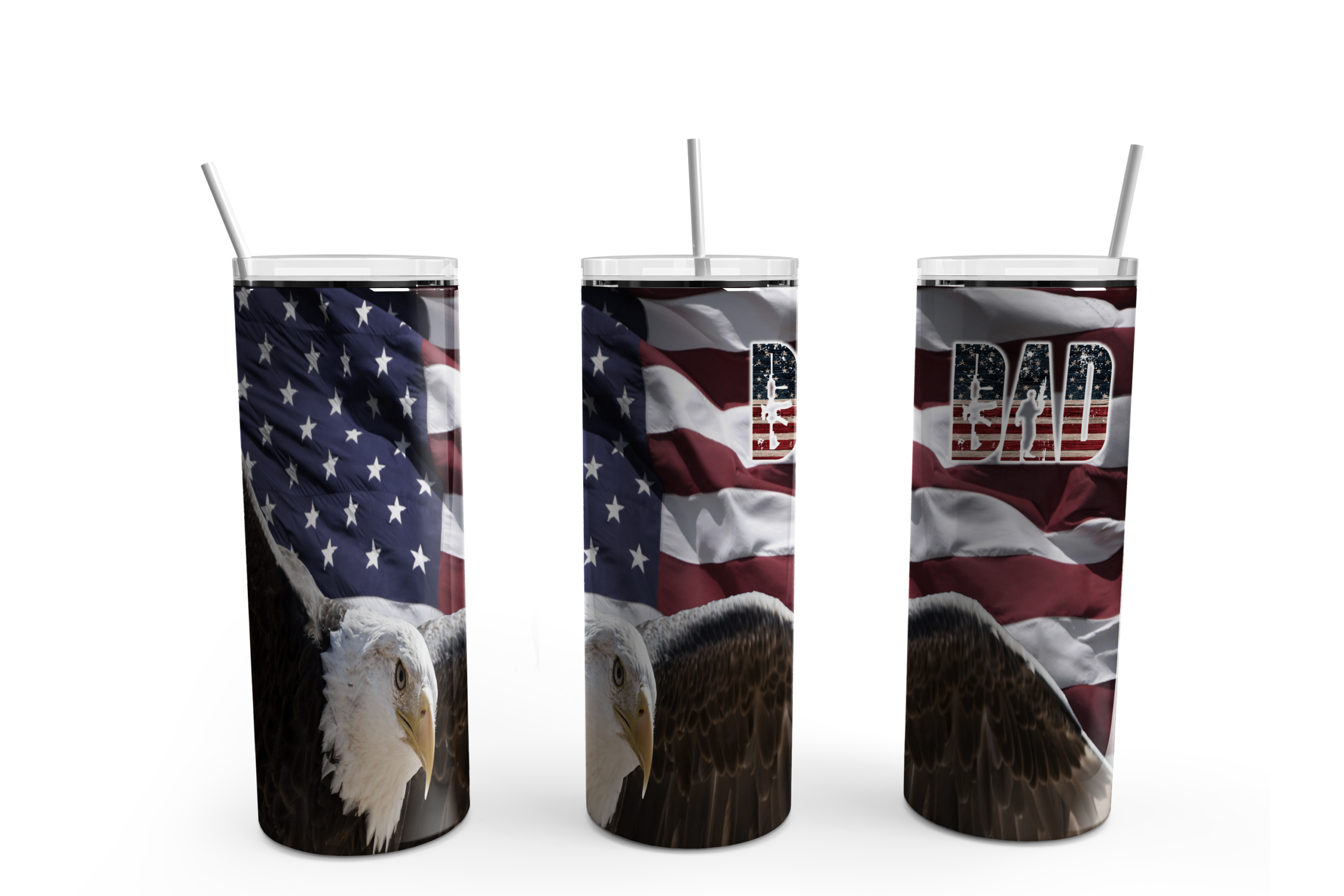 Patriotic Dad Eagle Tumbler Mockup