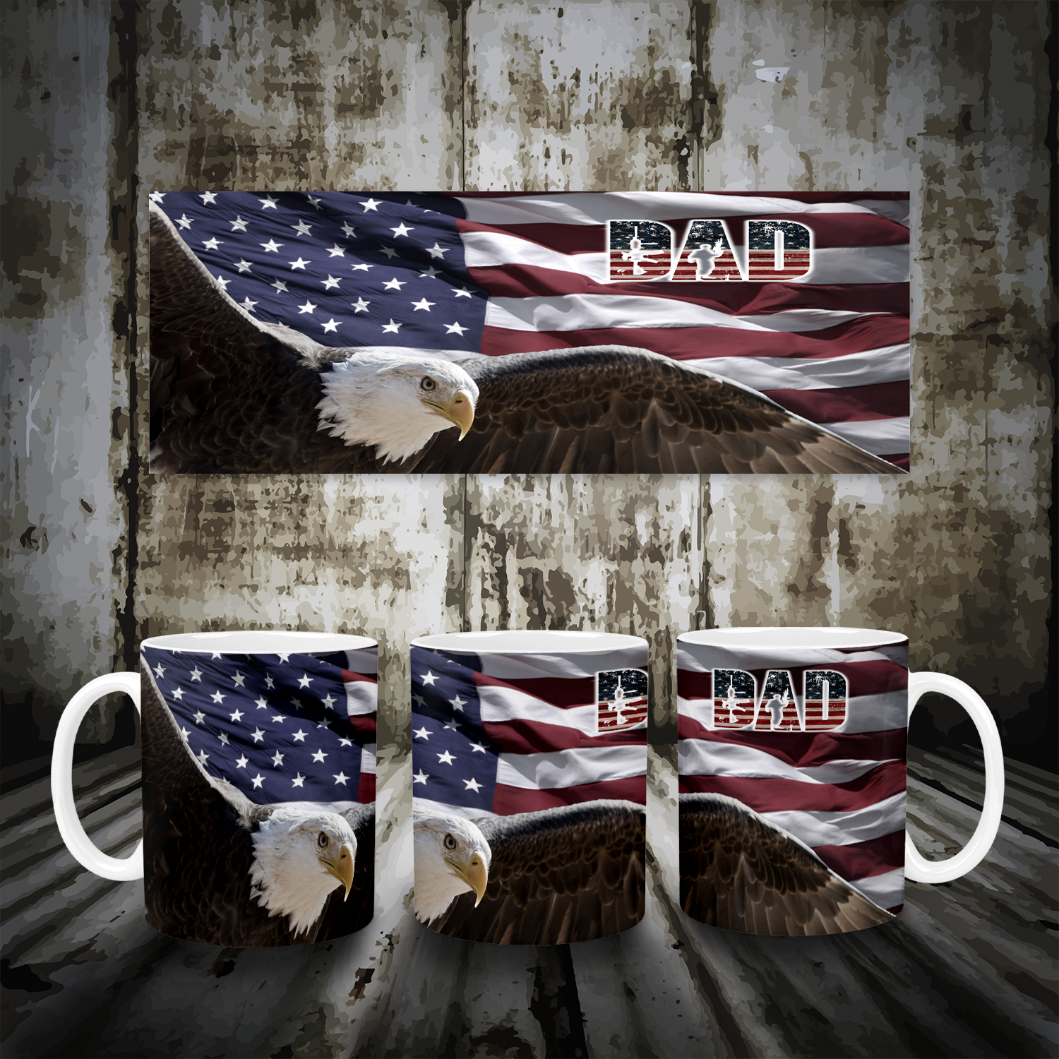 Patriotic Dad Eagle Mug Mockup