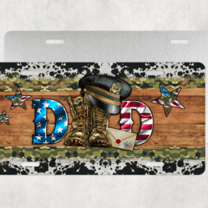 Military Dad License Plate Mockup
