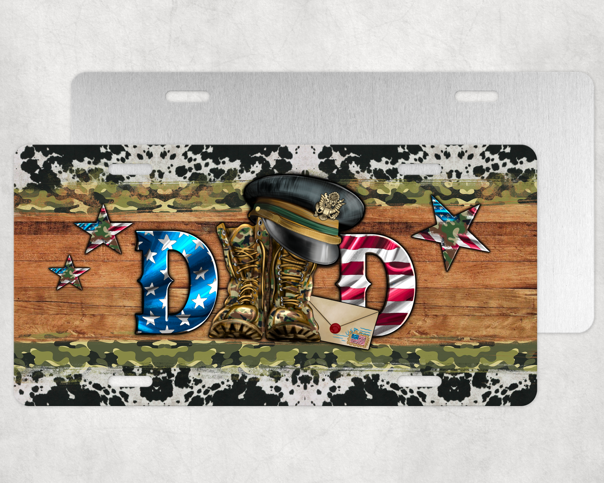 Military Dad License Plate Mockup