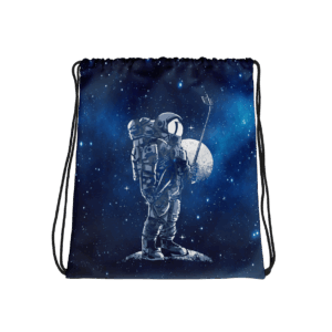 Astronaut Galaxy Golfing Drawstring Bag Mockup