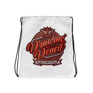 Drawing Pencil Drawstring Bag Mockup