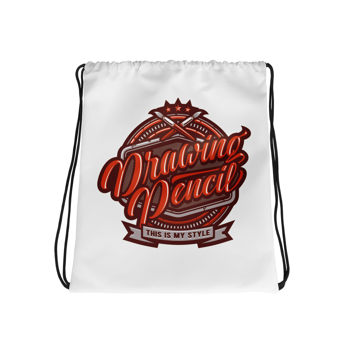 Drawing Pencil Drawstring Bag Mockup