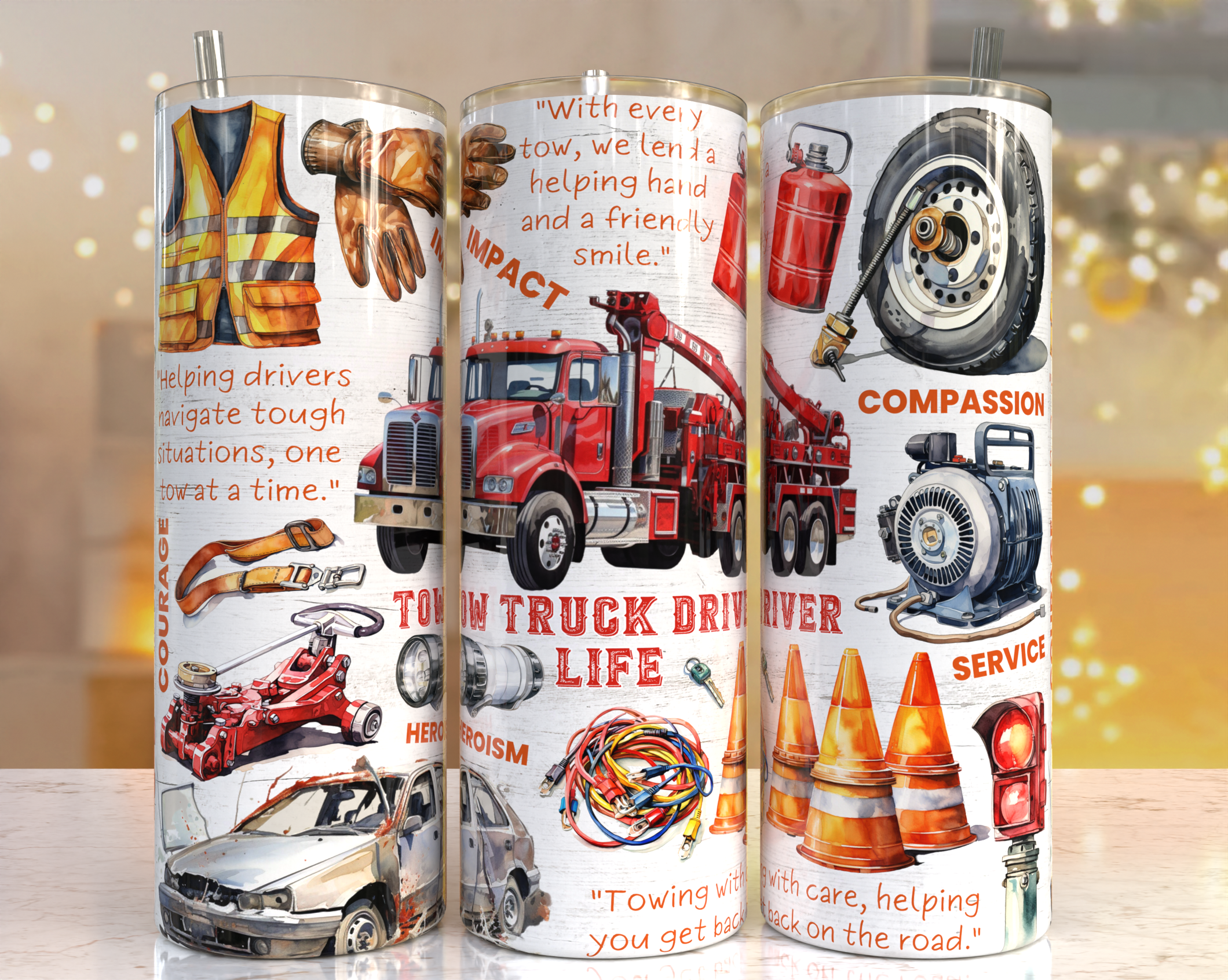 Tow Truck Driver Life Tumbler Mockup