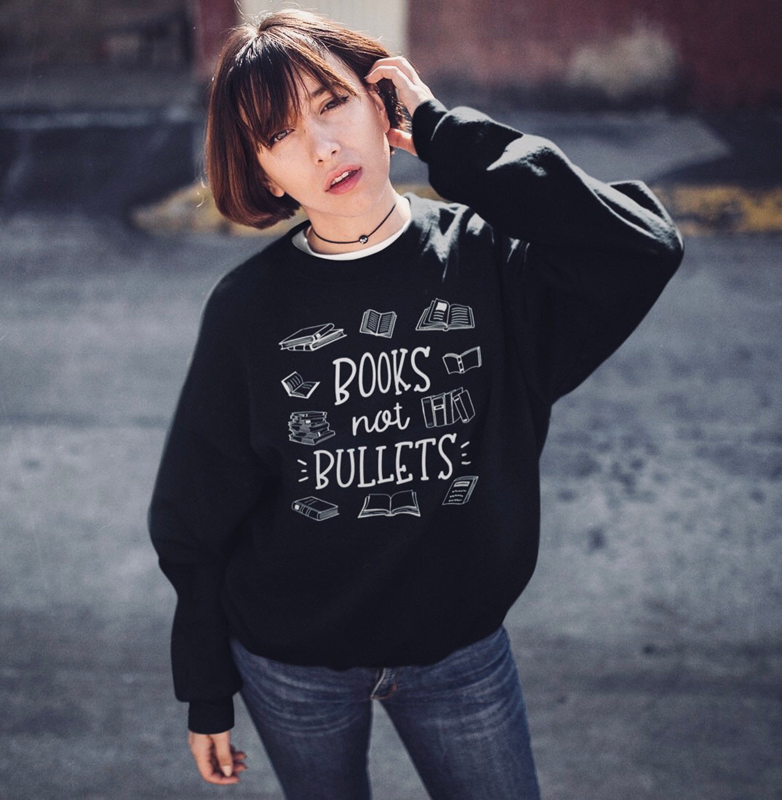 Books Not Bullets Shirt Mockup