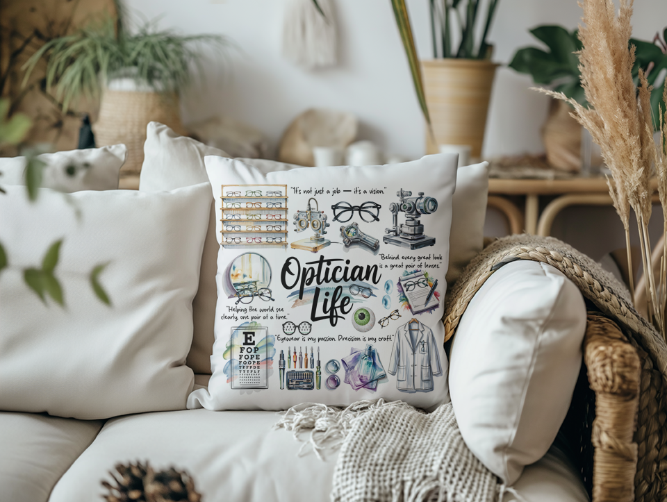 Optician Life Pillow Cover Mockup