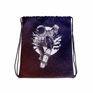 Astronaut Skateboard Drawstring Bag Mockup