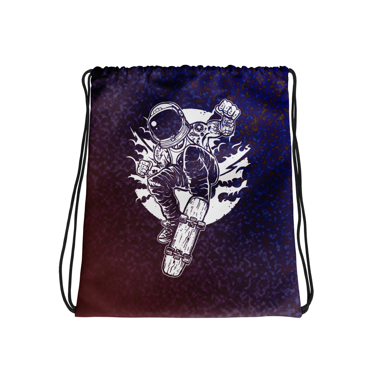 Astronaut Skateboard Drawstring Bag Mockup
