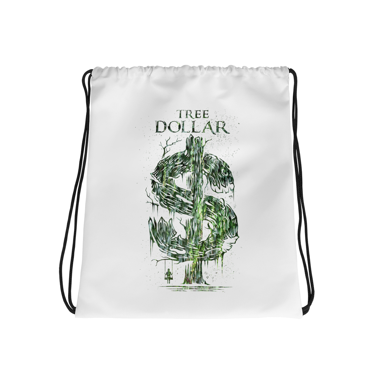 Tree Dollar Drawstring Bag Mockup