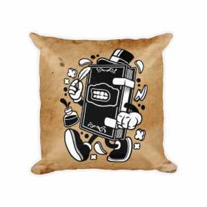 Vintage Cartoon Book Throw Pillow Mockup