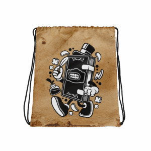 Vintage Old Book Character Drawstring Bag Mockup