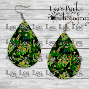 Turtle Pattern Teardrop Earrings Mockup