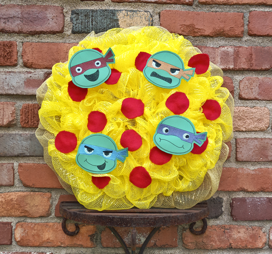 Masked Turtle Faces Wreath