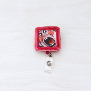 Applique Square Badge Reel