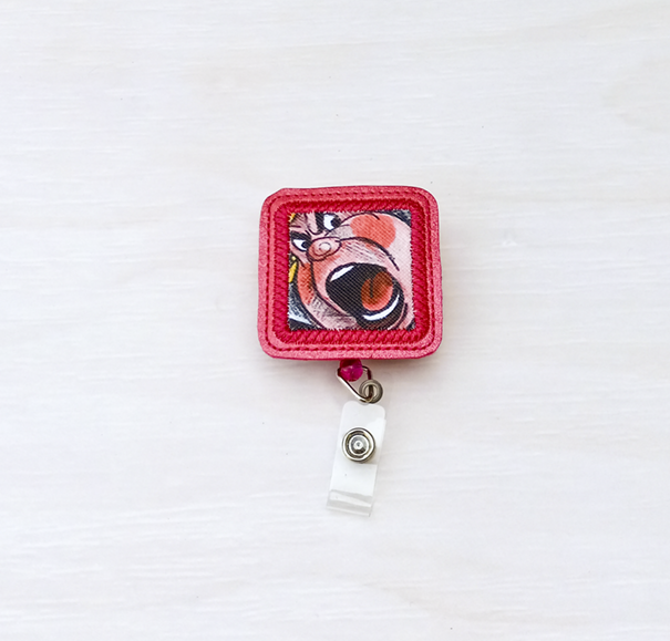 Applique Square Badge Reel