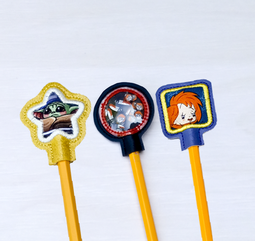 Appliqued Pencil Toppers