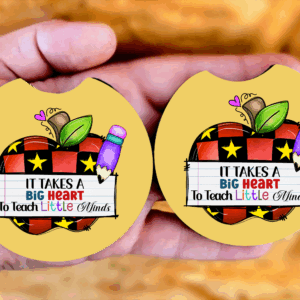 Big Heart Car Coasters Mockup