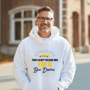 Can't Scare Me Bus Driver Shirt Mockup
