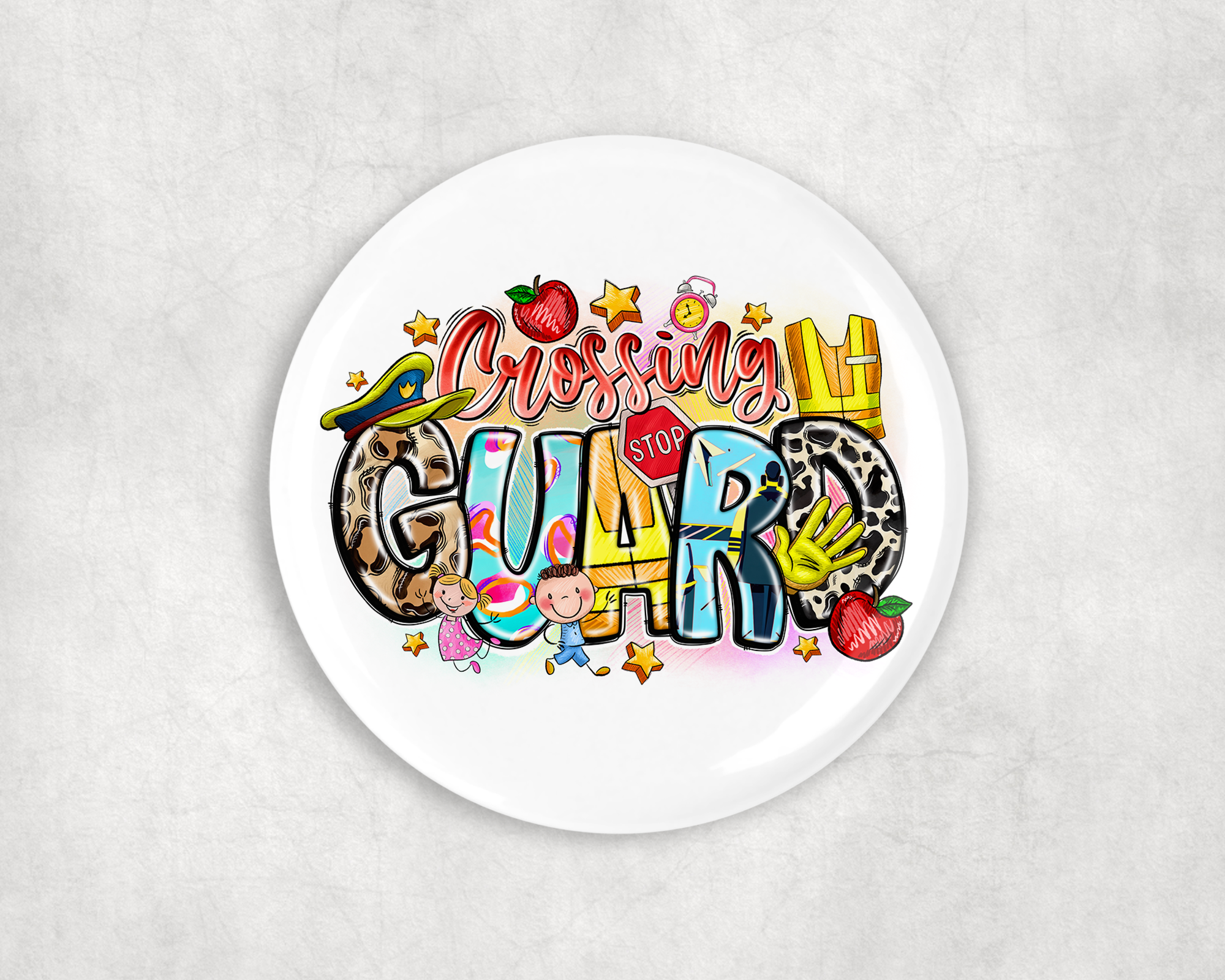 Crossing Guard Button Mockup