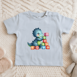 Dino with Blocks Baby Tee Mockup
