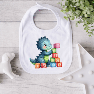 Dino Building Blocks Bib Mockup