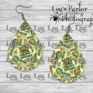 Cowabunga Teardrop Earrings Mockup