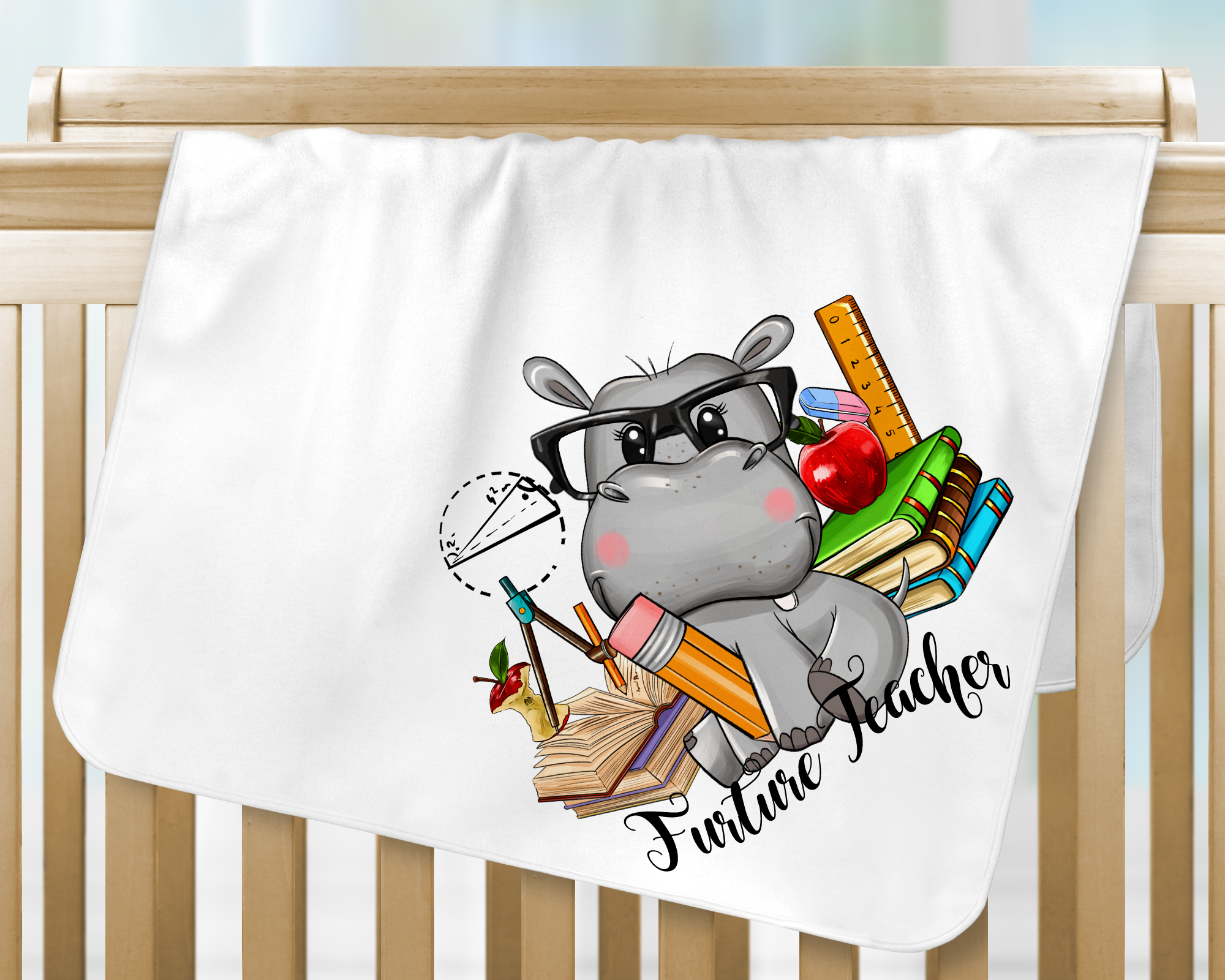 Future Teacher Baby Blanket Mockup