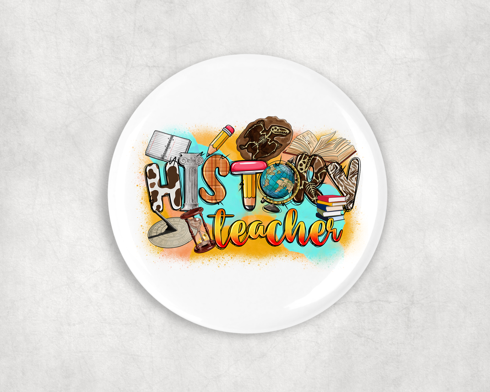 History Teacher Button Mockup