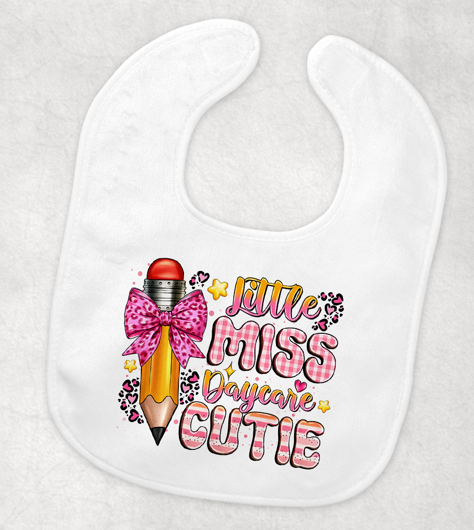 Little Miss Daycare Cutie Bib Mockup