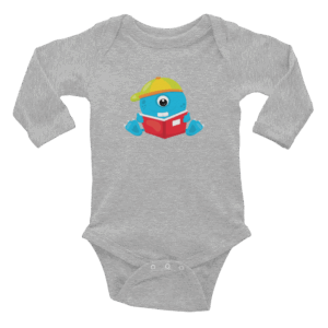 Blue Reading Monster Babywear Mockup